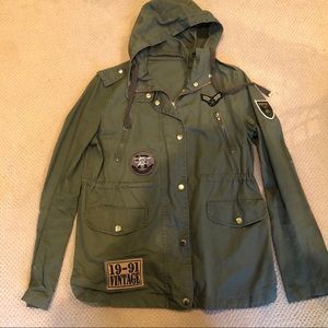 Army Green Army Jacket with patches